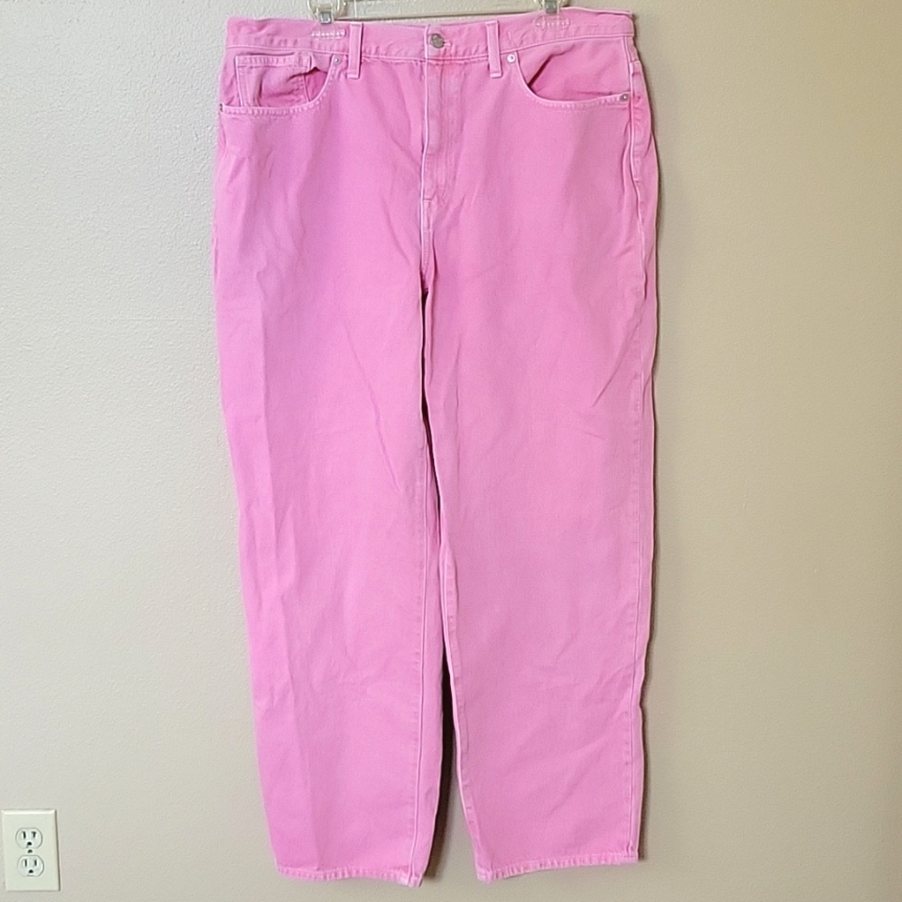 Madewell Pink Denim Baggy Straight Jeans - Size 32